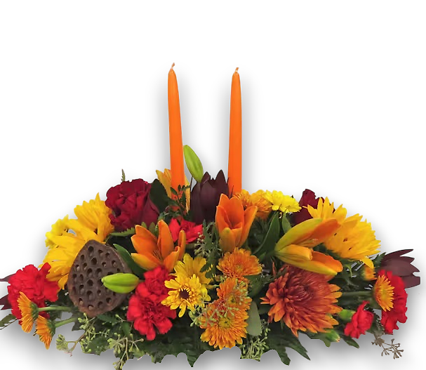 Autumn Elegance Centerpiece with Candels